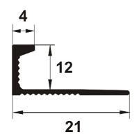 BFA127-Bagheta dreapta flexibila din aluminiu neeloxatA=12mm