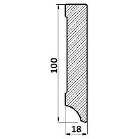 Plinta alba cubica din MDF, 100x18 mm, 2, 4m lungime - P100C.01