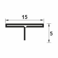 Bagheta despartitoare T, din inox, 15x5mm
