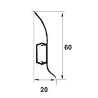 PBC605-Plinta LINECO din PVC culoare mahon inchis pentru parchet -60mm