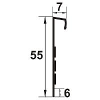 PMP555-Plinta pentru mocheta din PVC,55x7mm,2,5 m lungime